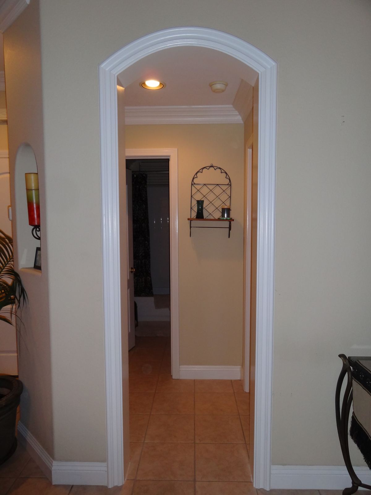 Arched eyebrow doorway with casing