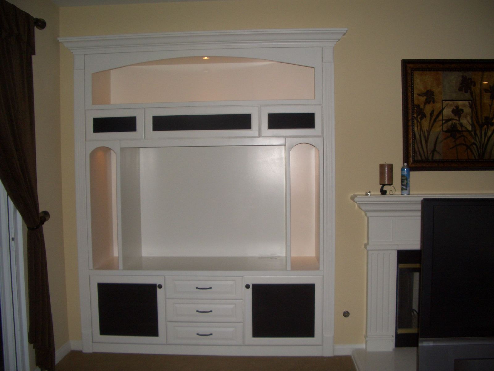 Custom built-in entertainment wall unit
