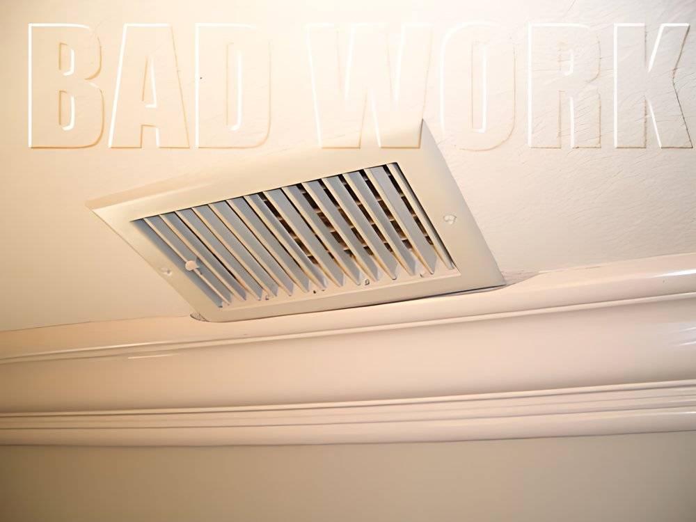 Making room to an air vent .Too much room!